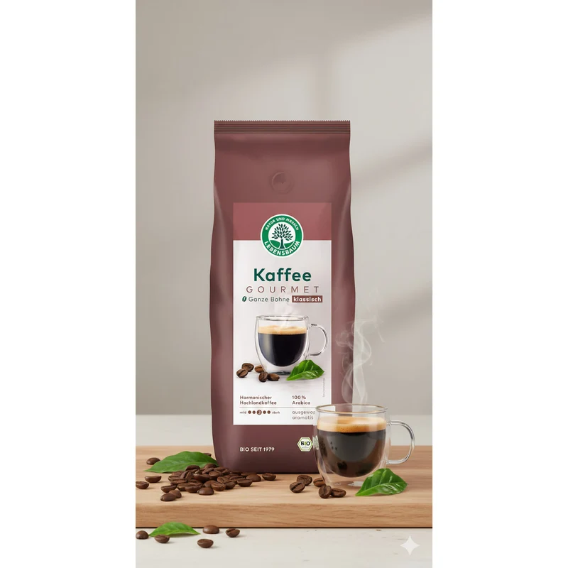 Lebensbaum Bio Gourmet Kaffee Klassisch, ganze Bohnen 1kg