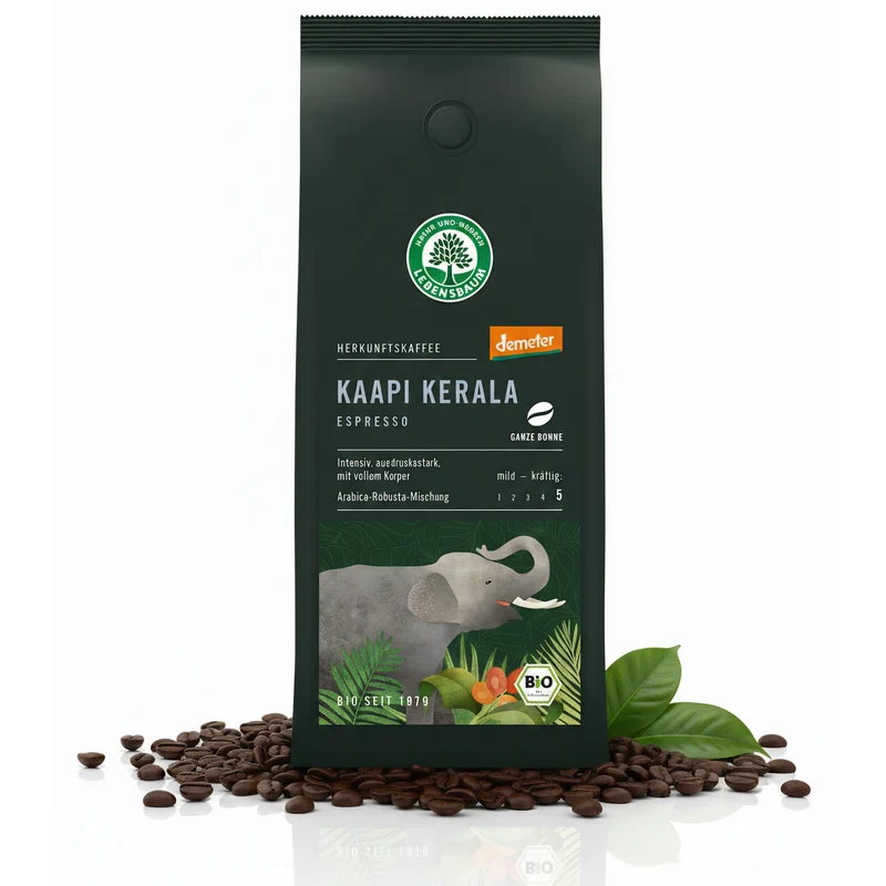 Lebensbaum Bio Espresso Kaapi Kerala Bohne demeter - 3x250g