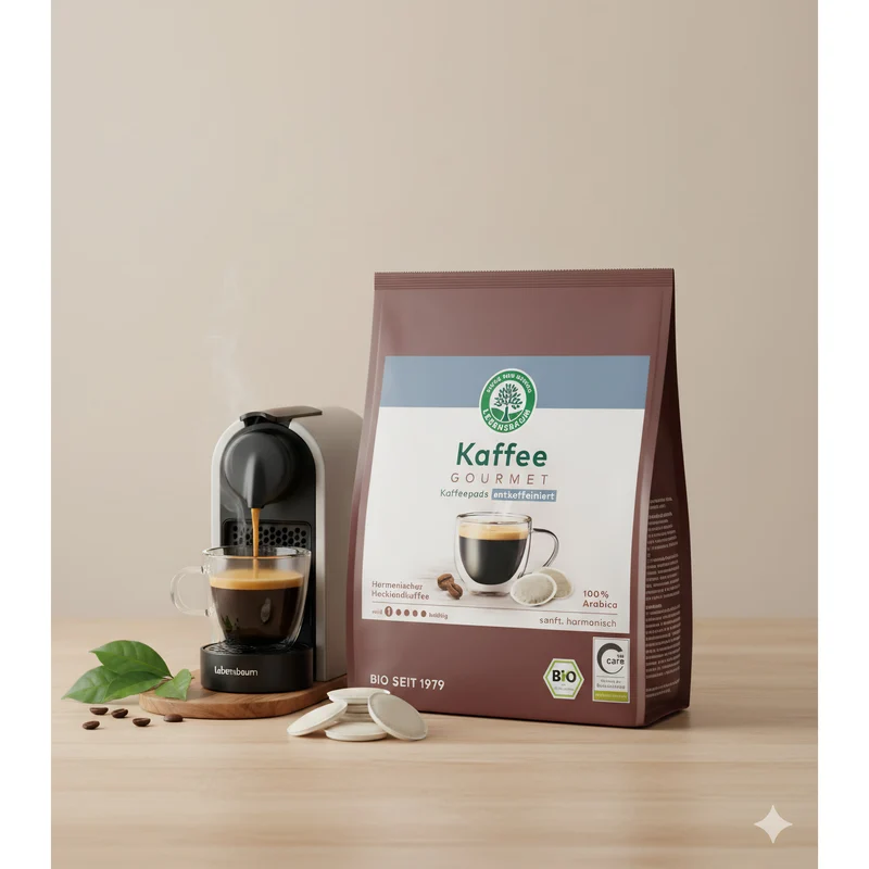 Lebensbaum Bio Gourmet Caffè Crema Pads entkoffeiniert - 126g