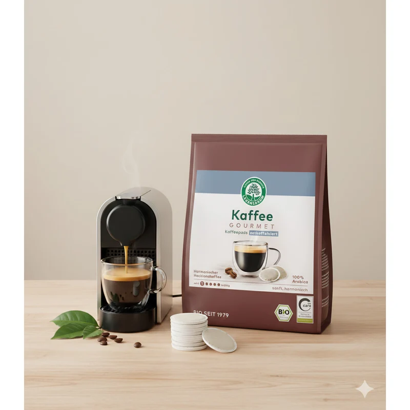 Lebensbaum Bio Gourmet Caffè Crema Pads entkoffeiniert - 126g
