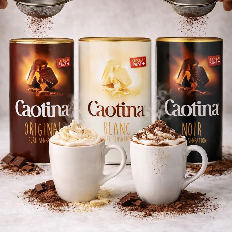Caotina Set: Original 500g + Noir 450g + Blanc 500g - Kakao Pulver mit Schweizer Schokolade