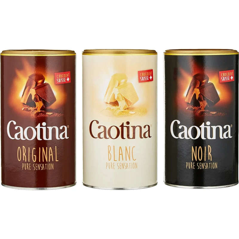 Caotina Set: Original 500g + Noir 450g + Blanc 500g - Kakao Pulver mit Schweizer Schokolade
