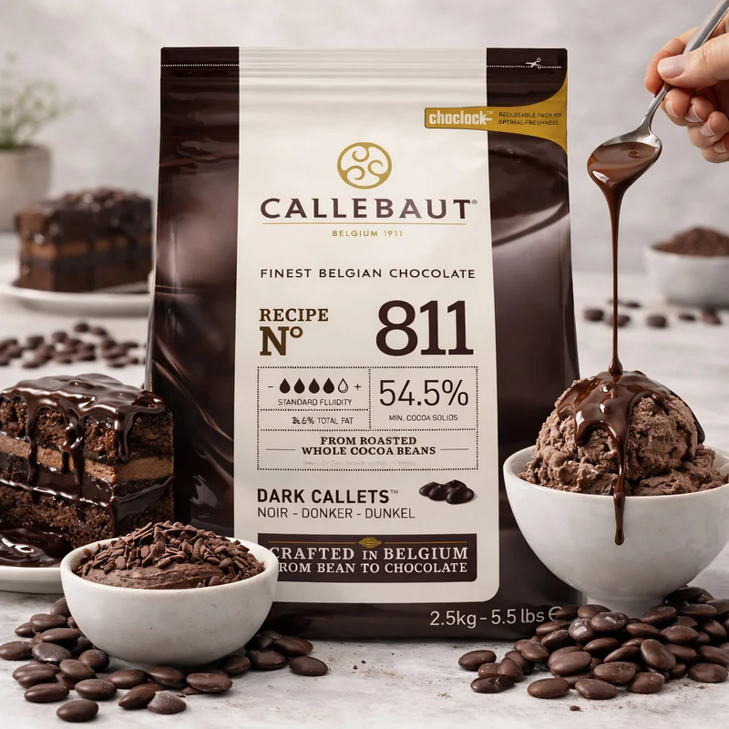 Callebaut Receipe No. 811 Kuvertüre Callets, Zartbitterschokolade, 54,5% Kakao