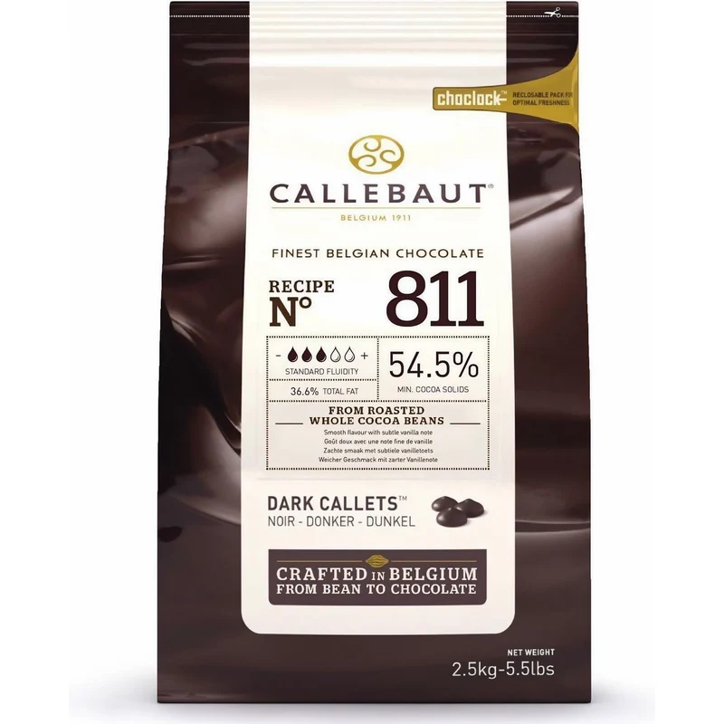 Callebaut Receipe No. 811 Kuvertüre Callets, Zartbitterschokolade, 54,5% Kakao