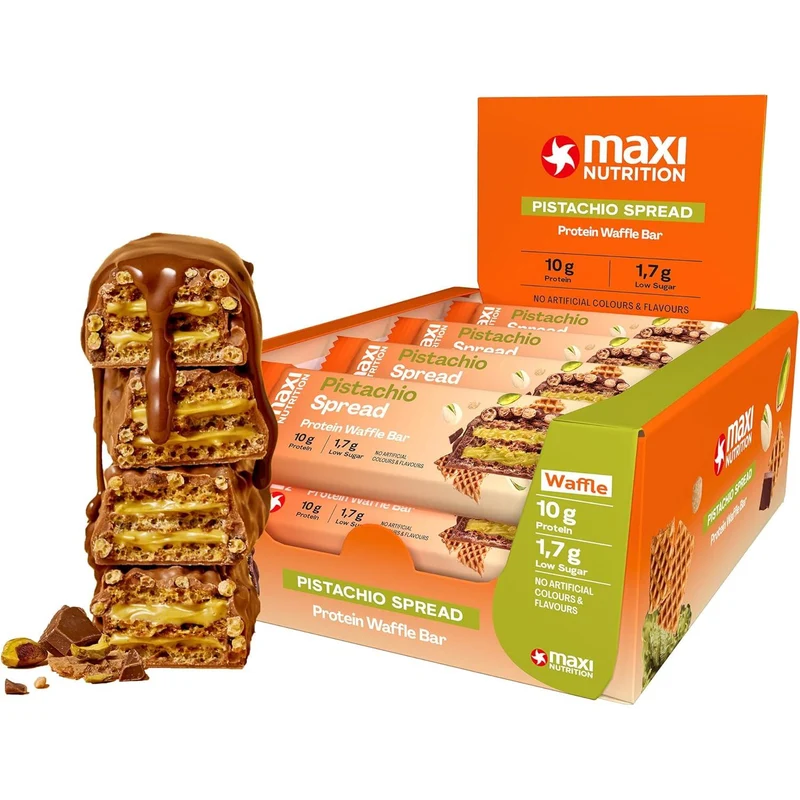 Protein Waffle Bar 12 x 39g Riegel von Maxi Nutrition