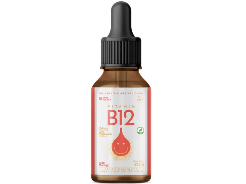 LIQUID VITAMINA B12 FOR KIDS MORANGO 30ML - TRUE SOURCE