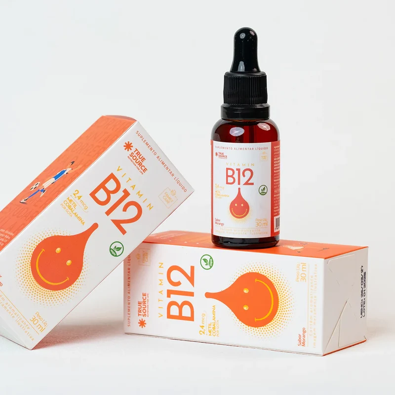 LIQUID VITAMINA B12 FOR KIDS MORANGO 30ML - TRUE SOURCE