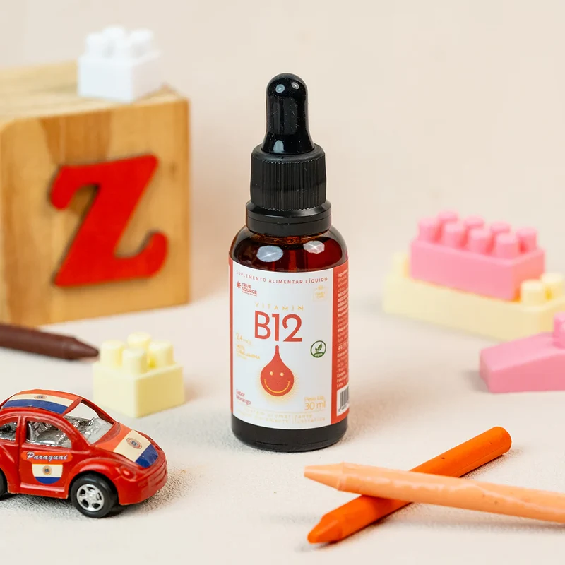 LIQUID VITAMINA B12 FOR KIDS MORANGO 30ML - TRUE SOURCE