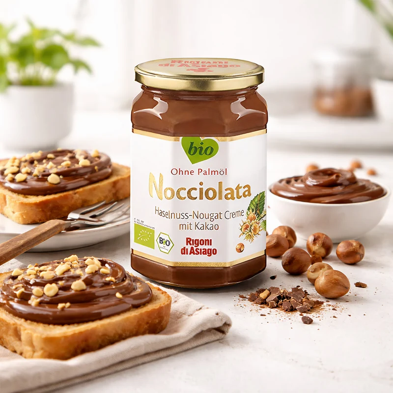 Rigoni di Asiago Nuss Nougat Creme, Haselnusscreme mit Kakao (6x250g)