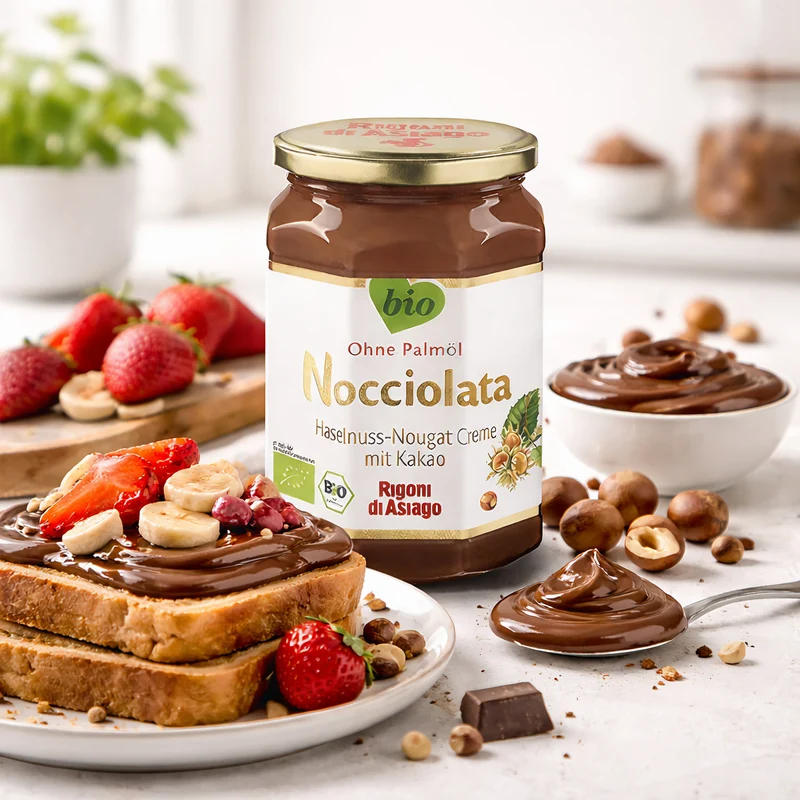 Rigoni di Asiago Nuss Nougat Creme, Haselnusscreme mit Kakao (6x250g)