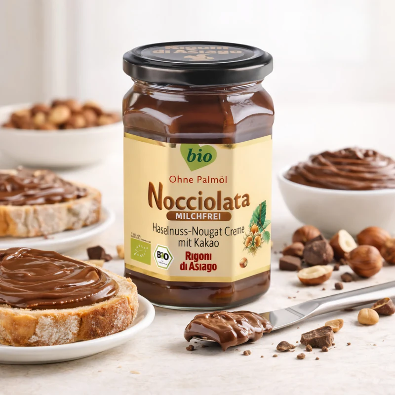 Rigoni di Asiago Nocciolata - Milchfreie - Bio Haselnusscreme ohne Palmöl (6x250g)