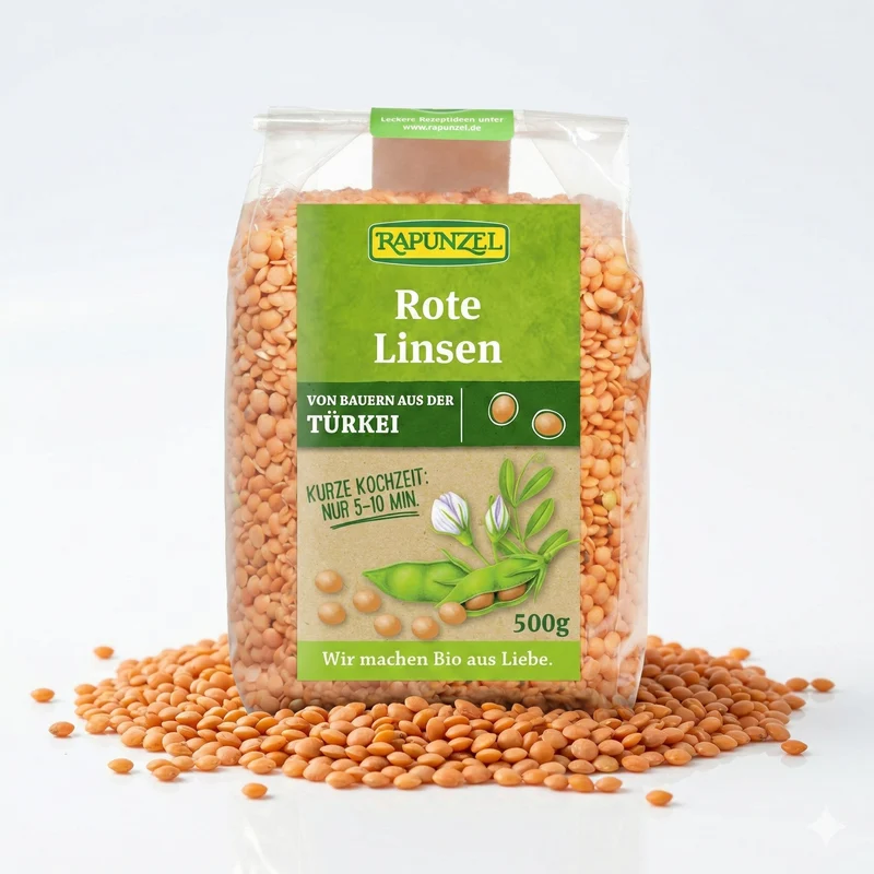 Rapunzel Bio Linsen, rot, 500g