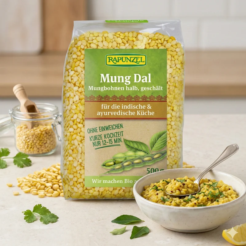 Rapunzel Bio Mung Dal Mungbohnen halb geschält - 500g
