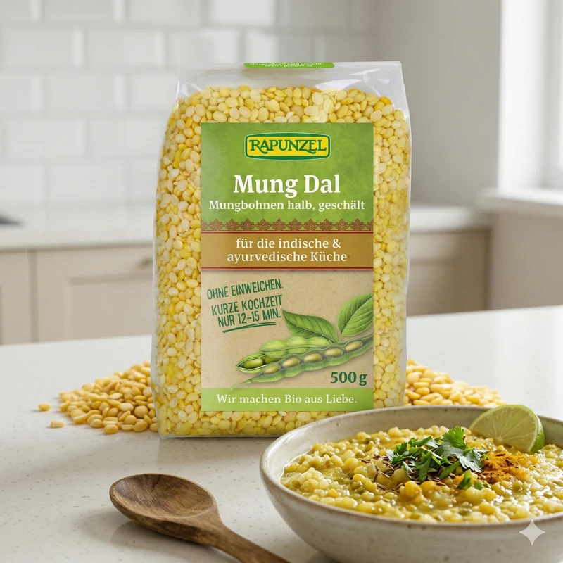 Rapunzel Bio Mung Dal Mungbohnen halb geschält - 500g