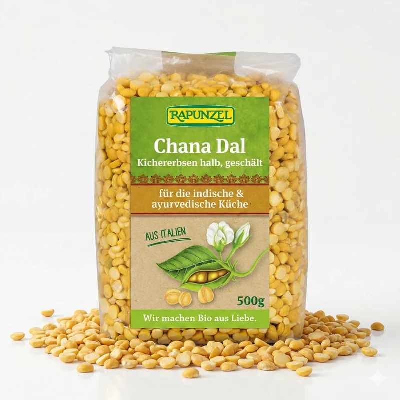 Rapunzel Bio Chana Dal Kichererbsen halb geschält - 500g