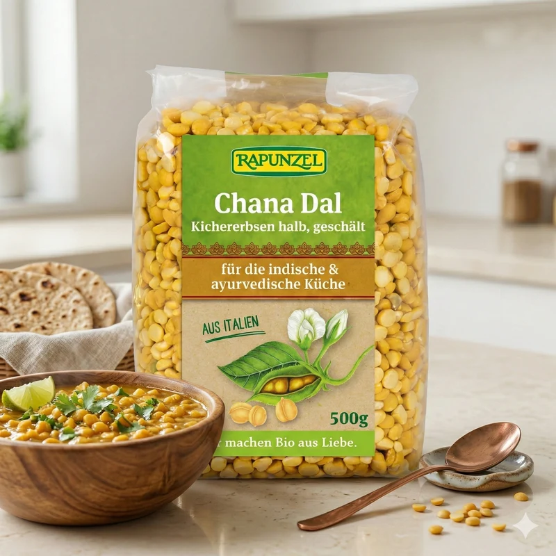 Rapunzel Bio Chana Dal Kichererbsen halb geschält - 500g