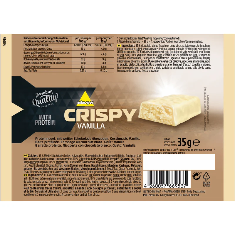 Inko Active Crispy Riegel Box 24x 35g Riegel