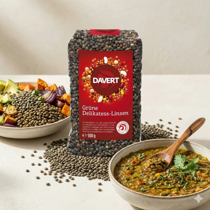 Davert Bio Grüne Delikatess Linsen - 500g