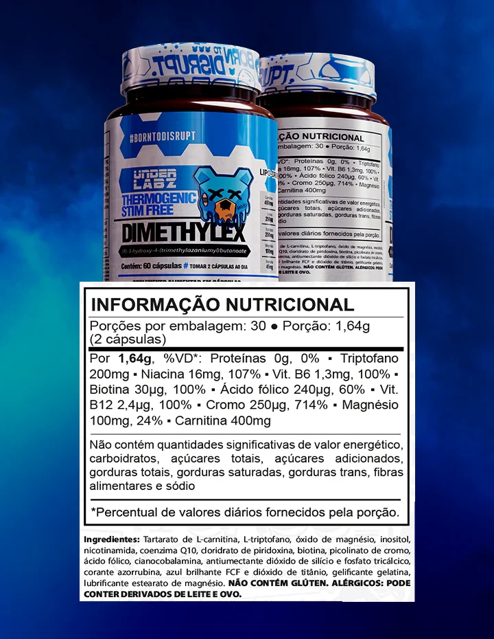 DIMETHYLEX STIM FREE 60CAPS - UNDER LABZ