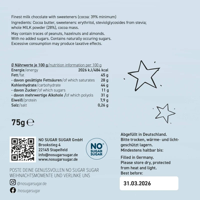 Adventskalender ohne Zuckerzusatz 2025 von No Sugar Sugar