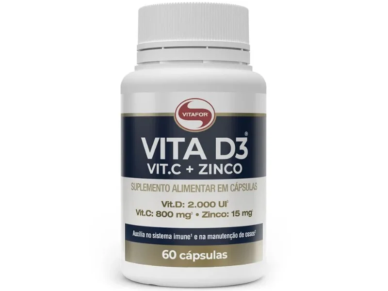 VITA D3 + C + ZINCO 60CAPS 1000MG - VITAFOR
