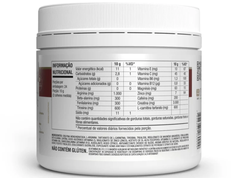 PRÉ-TREINO V FORT (C/ CAFEINA) 240G - VITAFOR