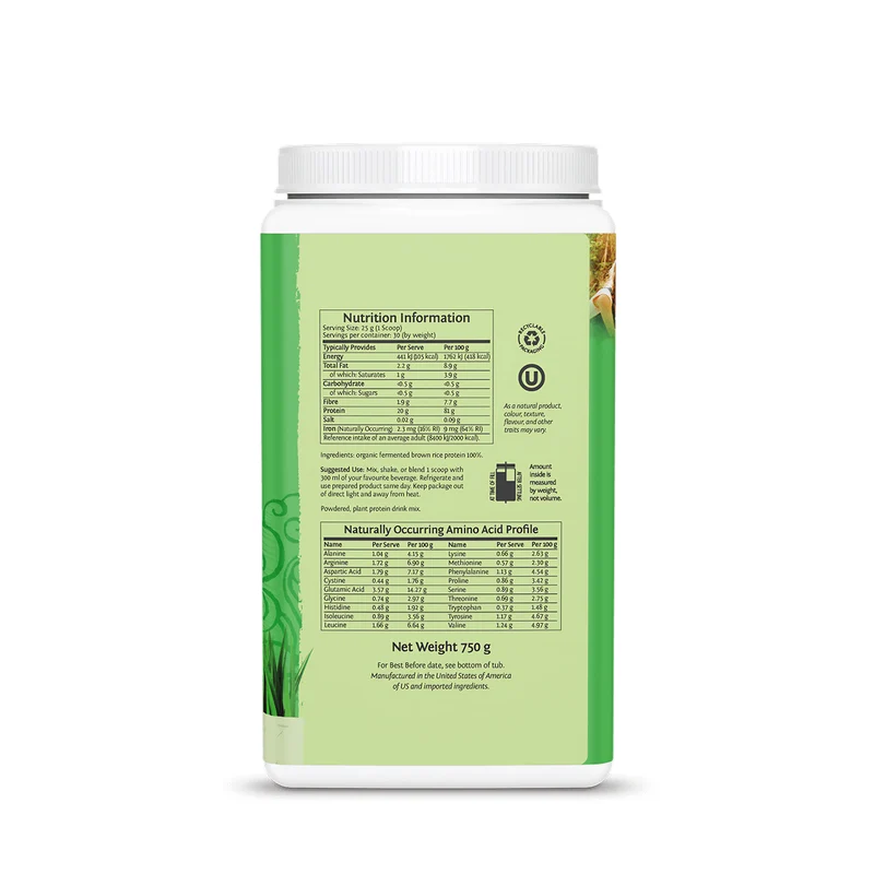 Sunwarrior natürliches Reisprotein - Dose 750g