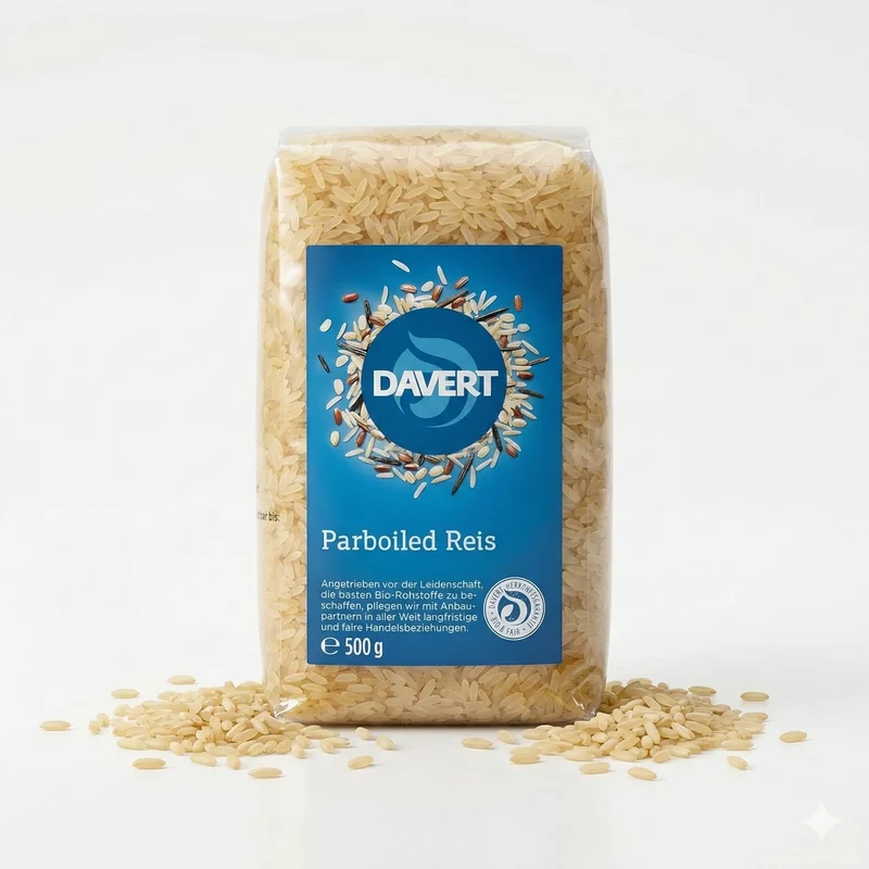 Davert Bio Parboiled Reis - Langkorn weiß - 4x500g