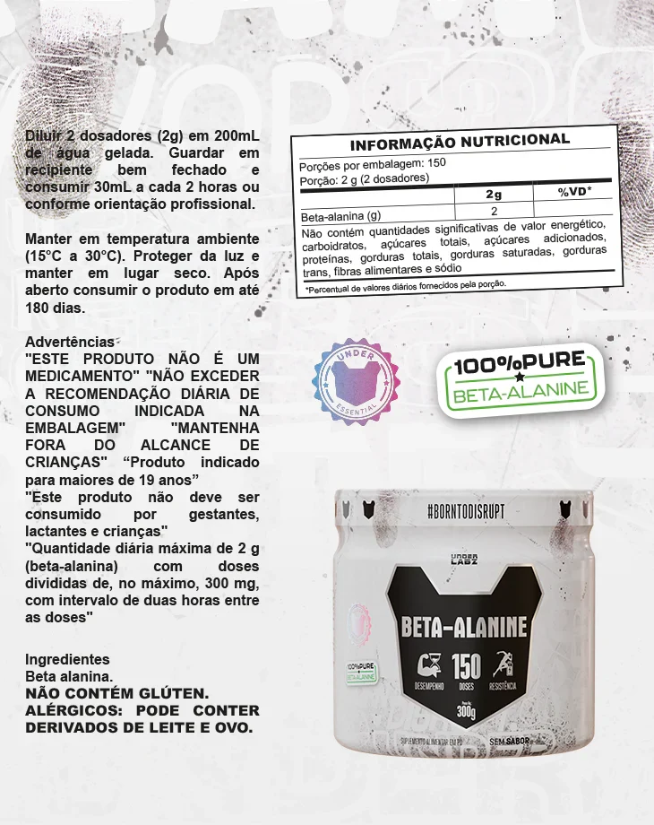 BETA ALANINA BORNTODISRUPT 300G - UNDER LABZ