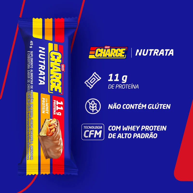 BARRA PROTEICA CHARGE 12UN 45G - NUTRATA