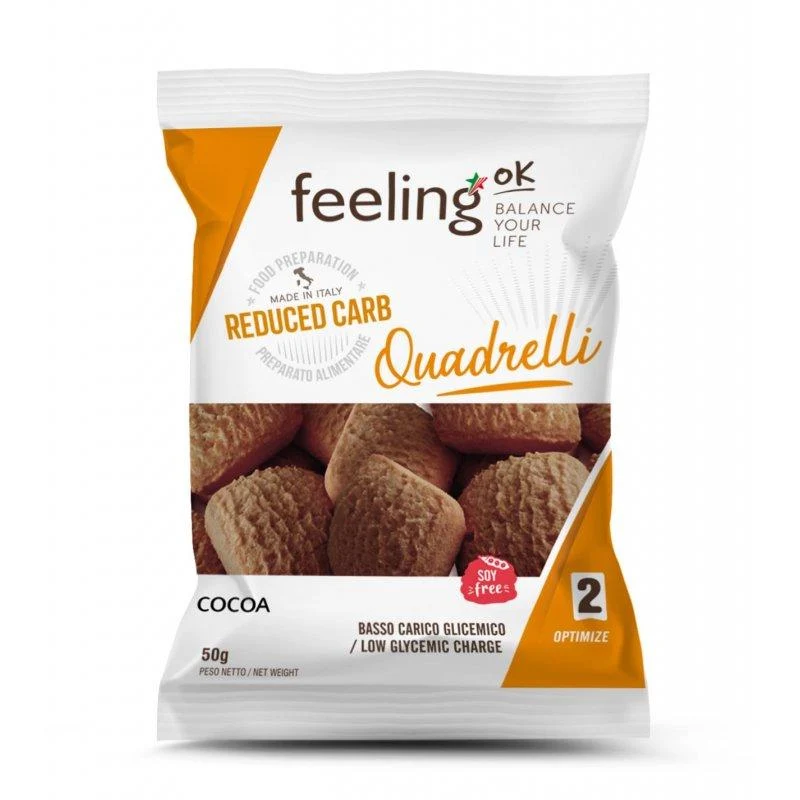 Protein Bisquit Quadrelli Optimize (30% Protein) 50g Beutel von Feeling OK