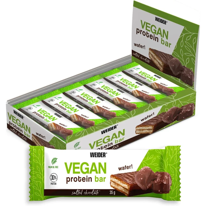 Vegan Protein Bar Wafer 12 x 35g Riegel von Weider