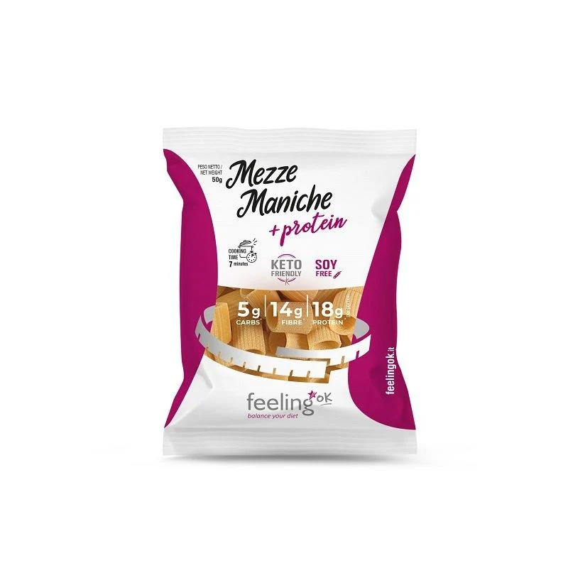 Protein Nudeln Mezze Maniche + Protein 50g Beutel von Feeling OK