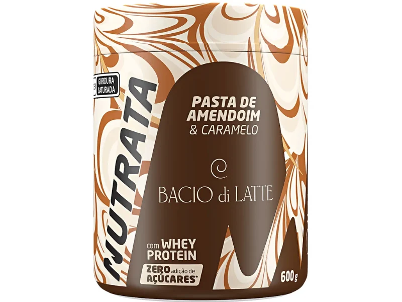 PASTA AMENDO WHEY BACIO DI LATTE CARAMELO SALGADO 600G - NUTRATA