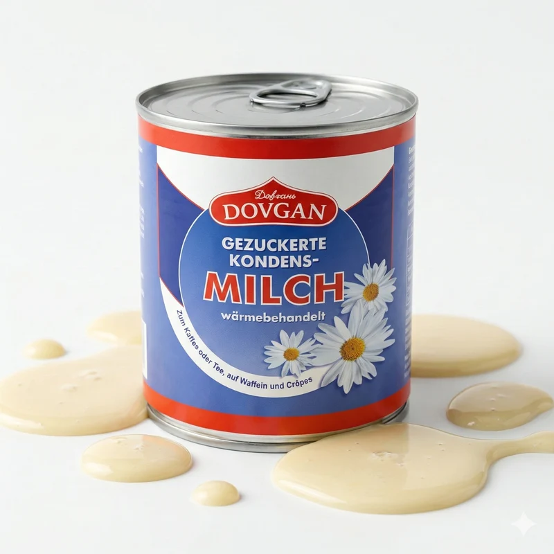 DOVGAN gezuckerte Kondensmilch, 8,5% Fett (6x370g)