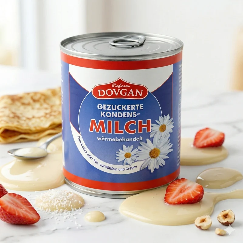 DOVGAN gezuckerte Kondensmilch, 8,5% Fett (6x370g)