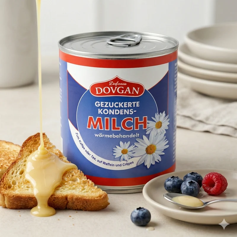 DOVGAN gezuckerte Kondensmilch, 8,5% Fett (6x370g)