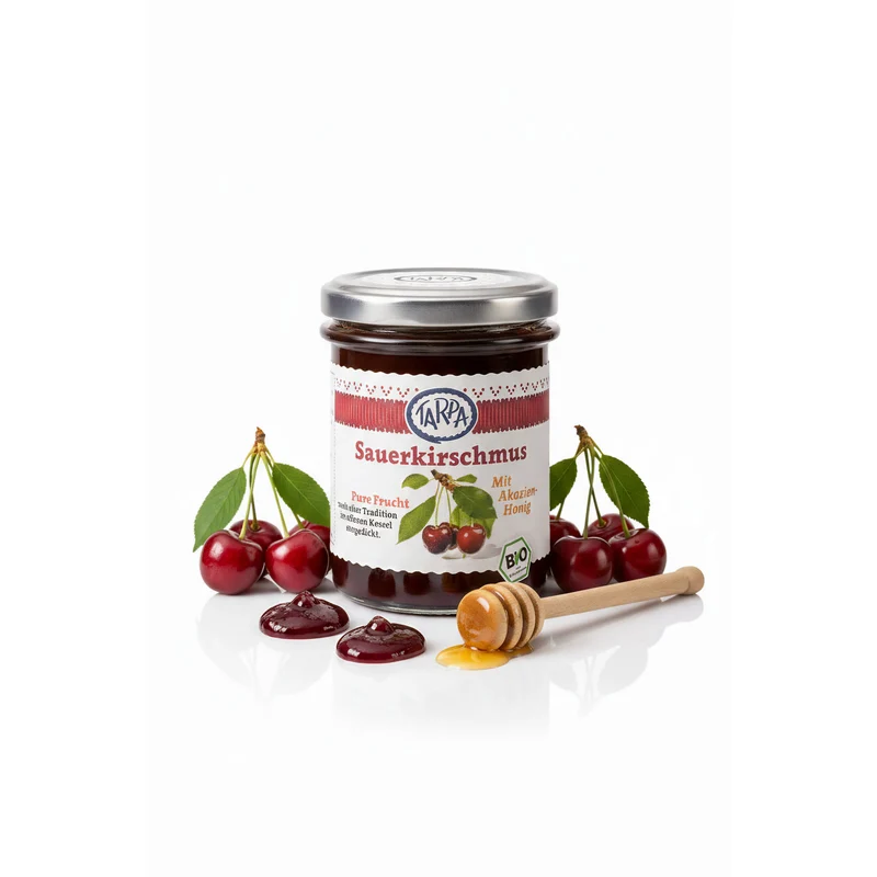 Tarpa Bio Sauerkirschmus mit Akazienhonig 220g