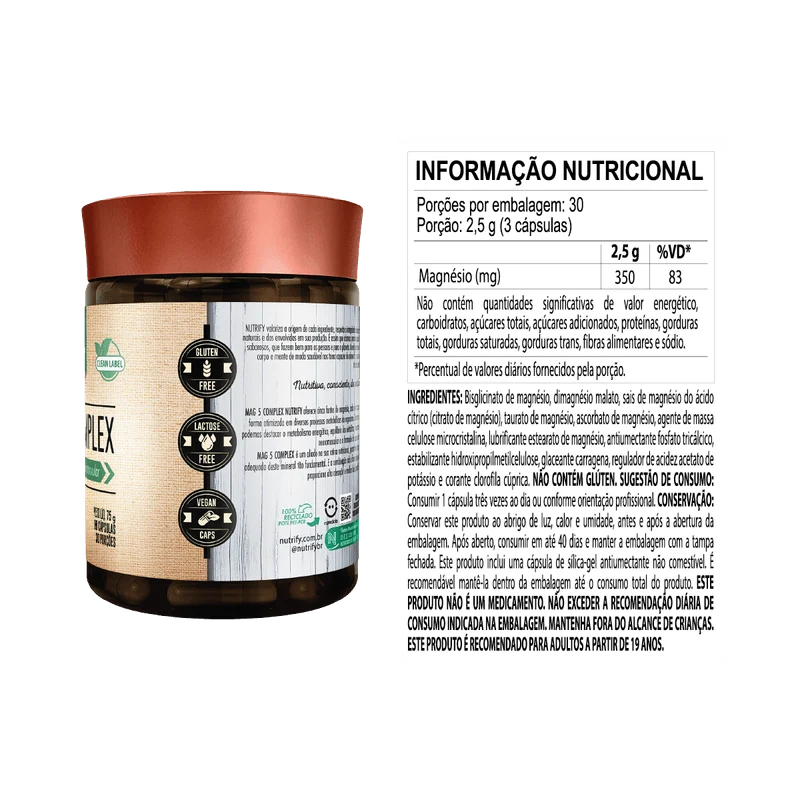 MAG 5 COMPLEX 90CAPS - NUTRIFY