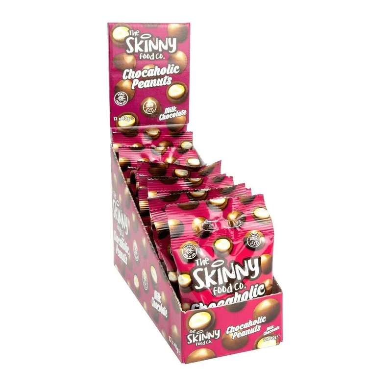 Chocaholic Peanuts 12 x 40g Beutel von Skinny Food