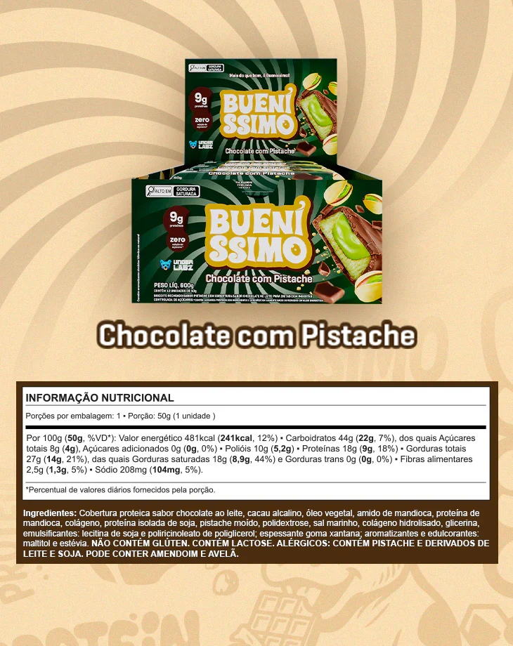 BARRA BUENISSIMO CAIXA C/ 12UN 50G - UNDER LABZ