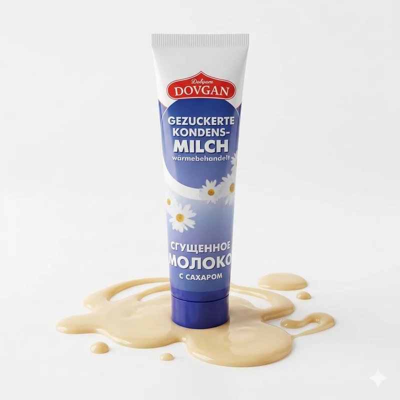 DOVGAN Gezuckerte Kondensmilch in Tube (3x150g)
