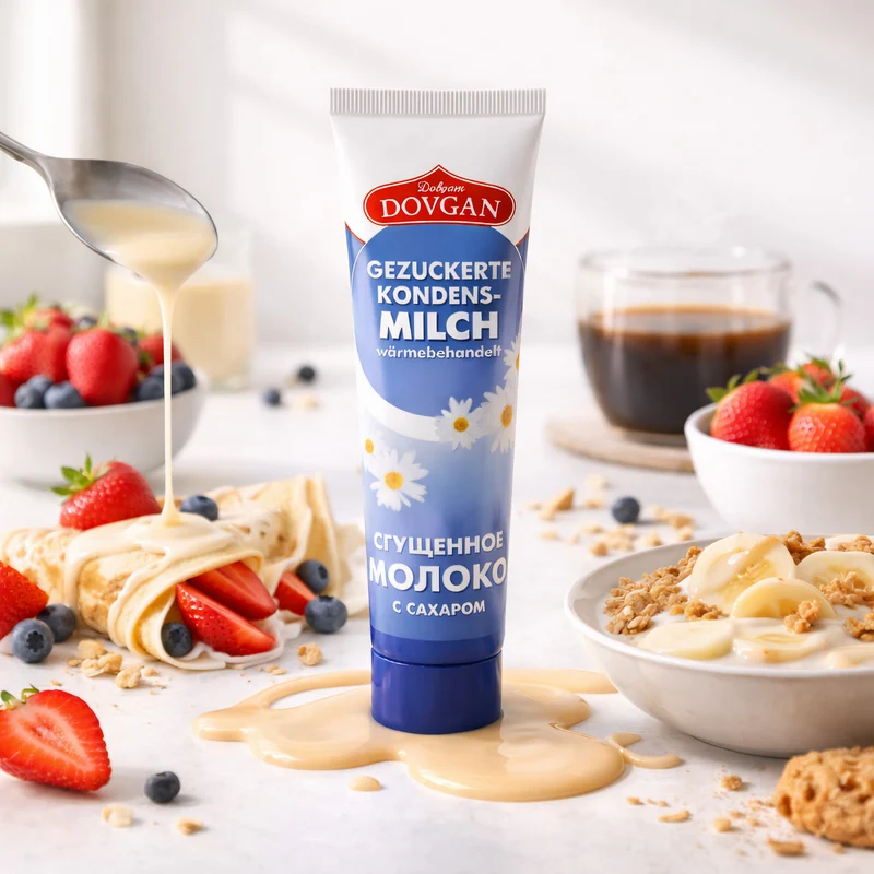 DOVGAN Gezuckerte Kondensmilch in Tube (3x150g)