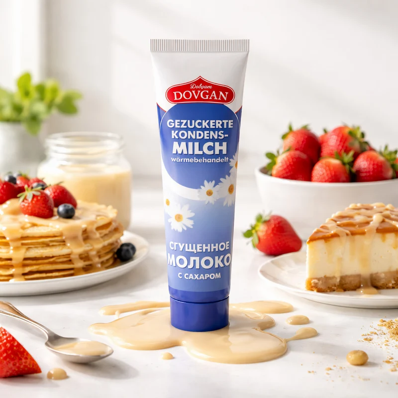 DOVGAN Gezuckerte Kondensmilch in Tube (3x150g)