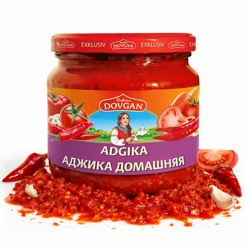 DOVGAN "Adgika" Tomaten-Paprika-Sauce scharf 12x380 ml