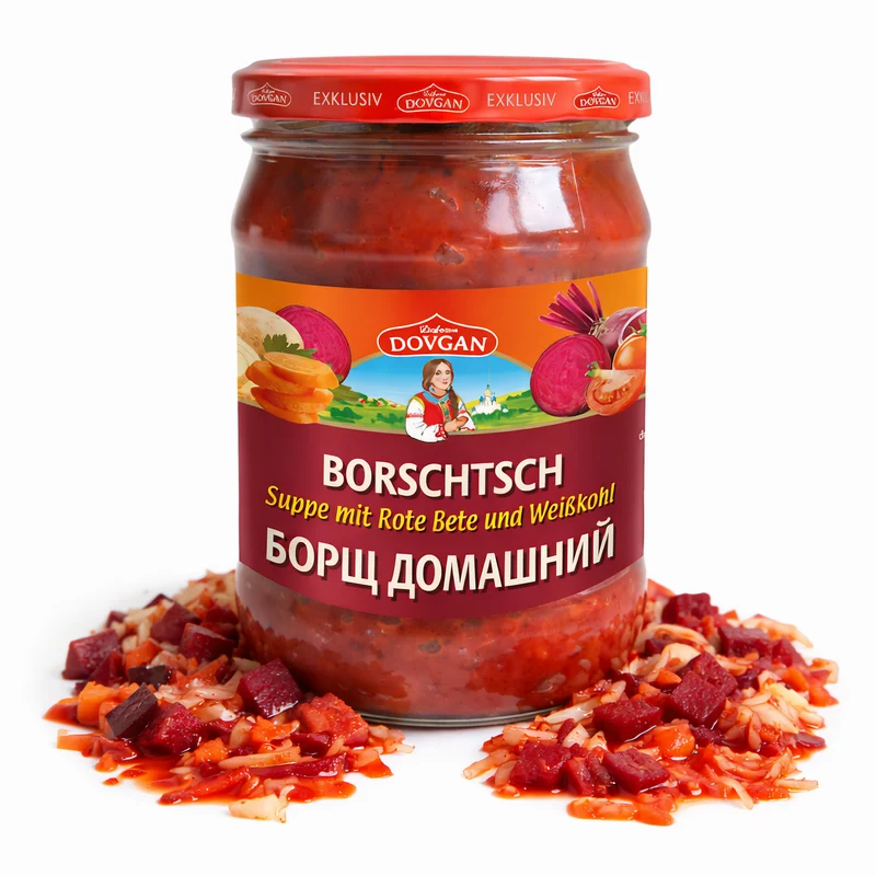 Dovgan Borschtsch Suppe mit Rote Bete und Weißkohl (5 x 480 g)