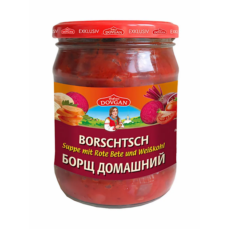 Dovgan Borschtsch Suppe mit Rote Bete und Weißkohl (5 x 480 g)