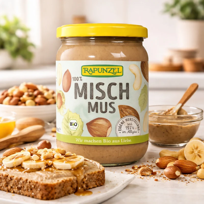 Rapunzel Bio Mischmus 4 Nuts, 500g Glas