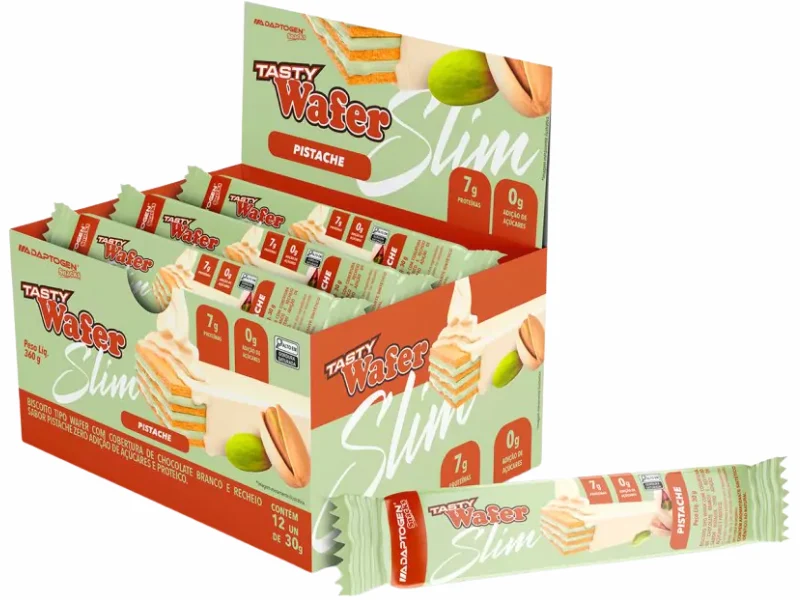 TASTY WAFER SLIM CAIXA C/ 12UN 30G - ADAPTOGEN