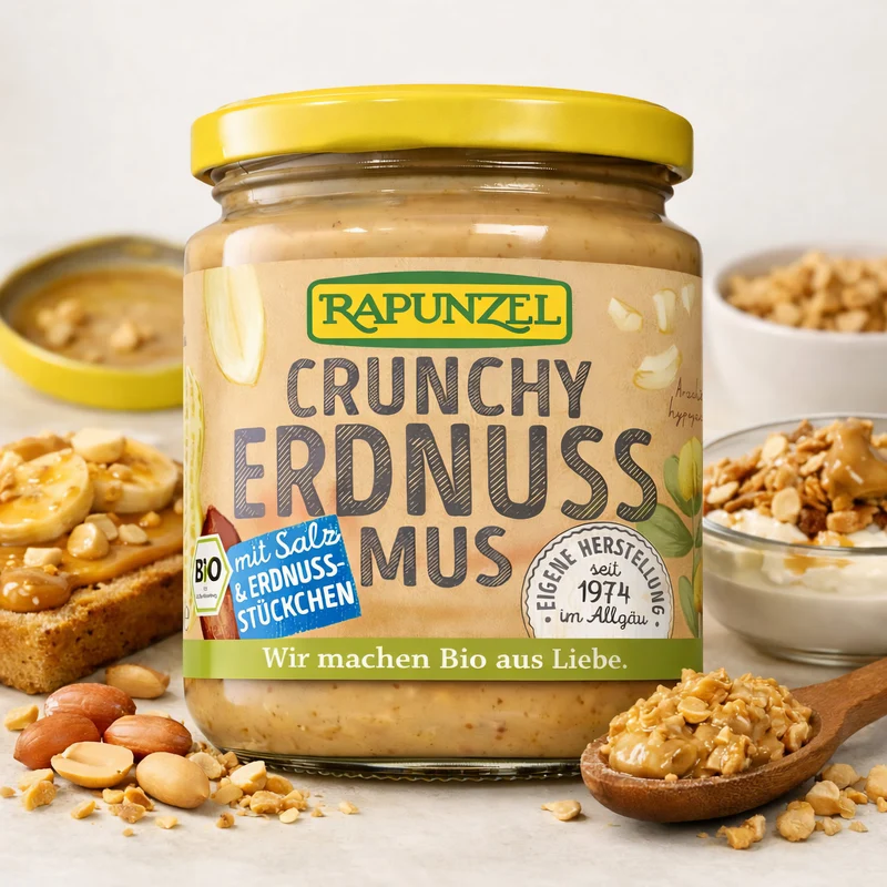 Rapunzel Bio Erdnussmus Crunchy mit Salz 500g